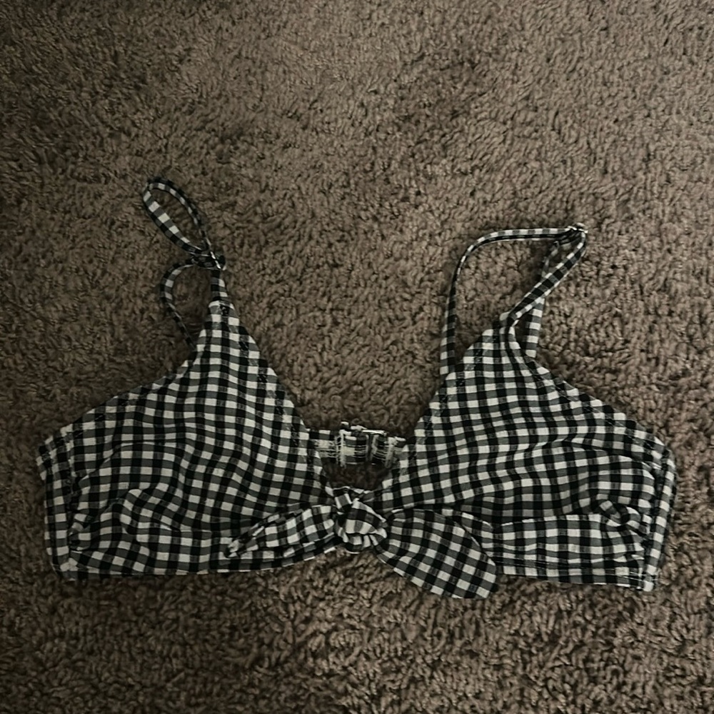 Plaid swimsuit top, size medium